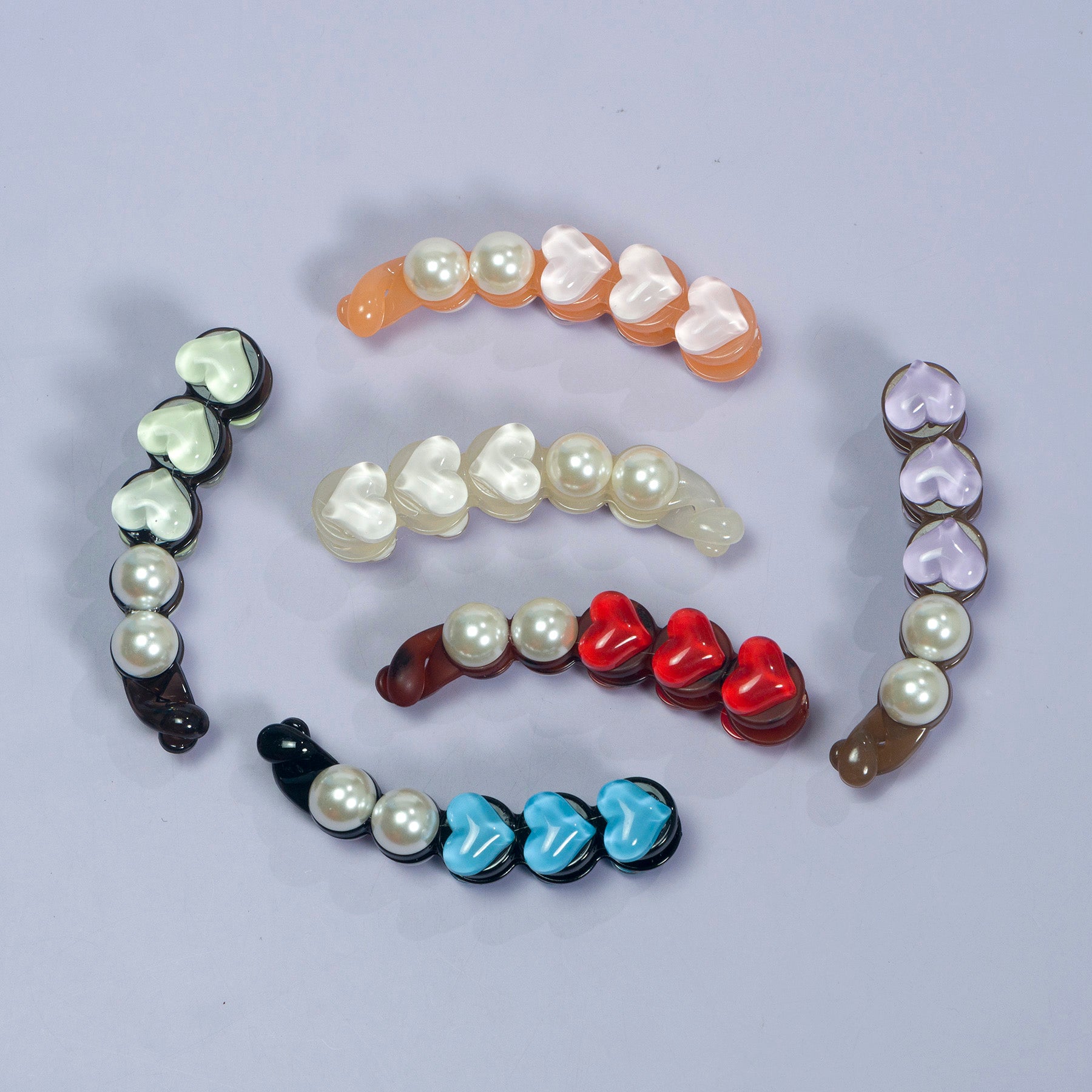Heart & Pearl Banana Clip - UBK3060