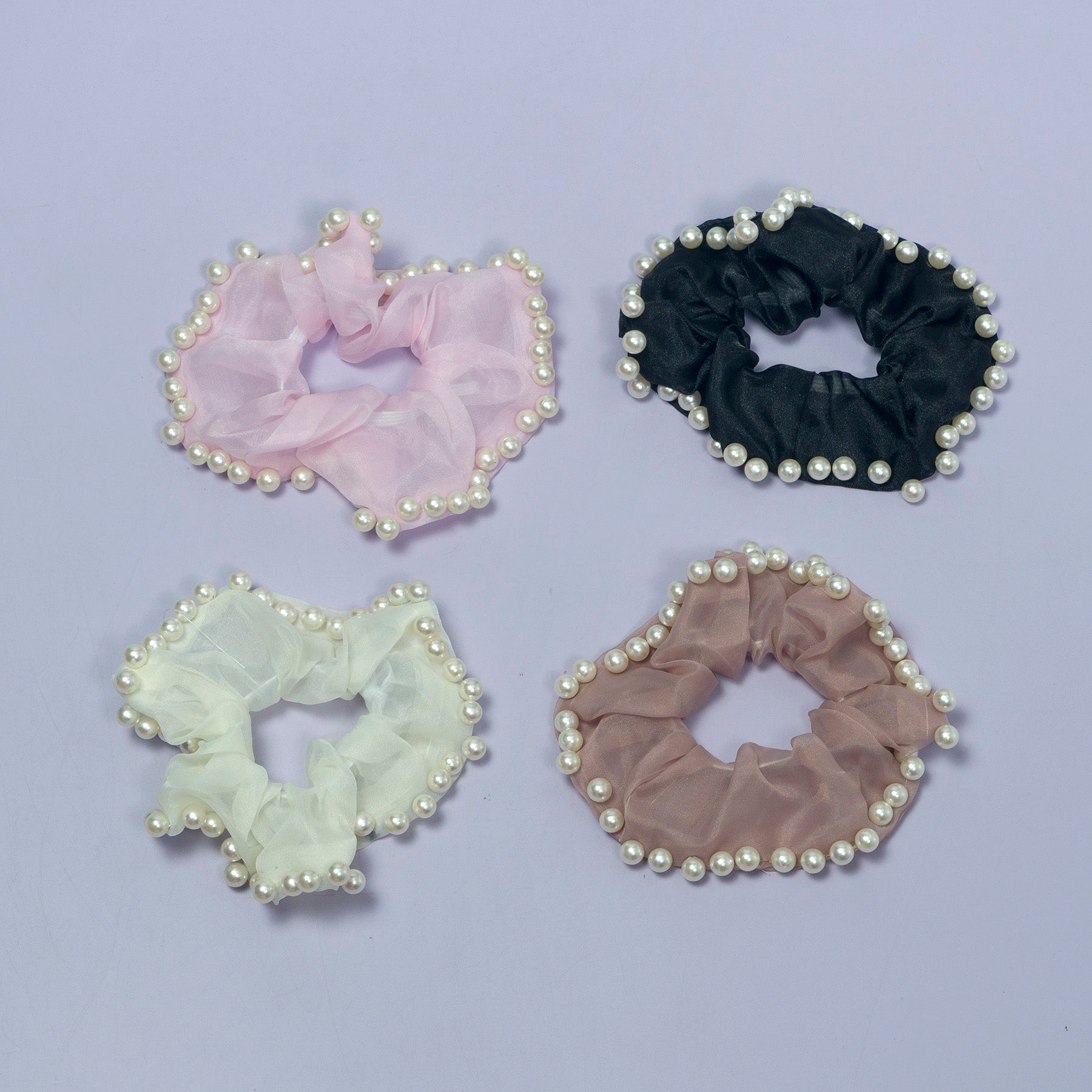 Organza Hair Scrunchie with Pearl Border – UBK3105