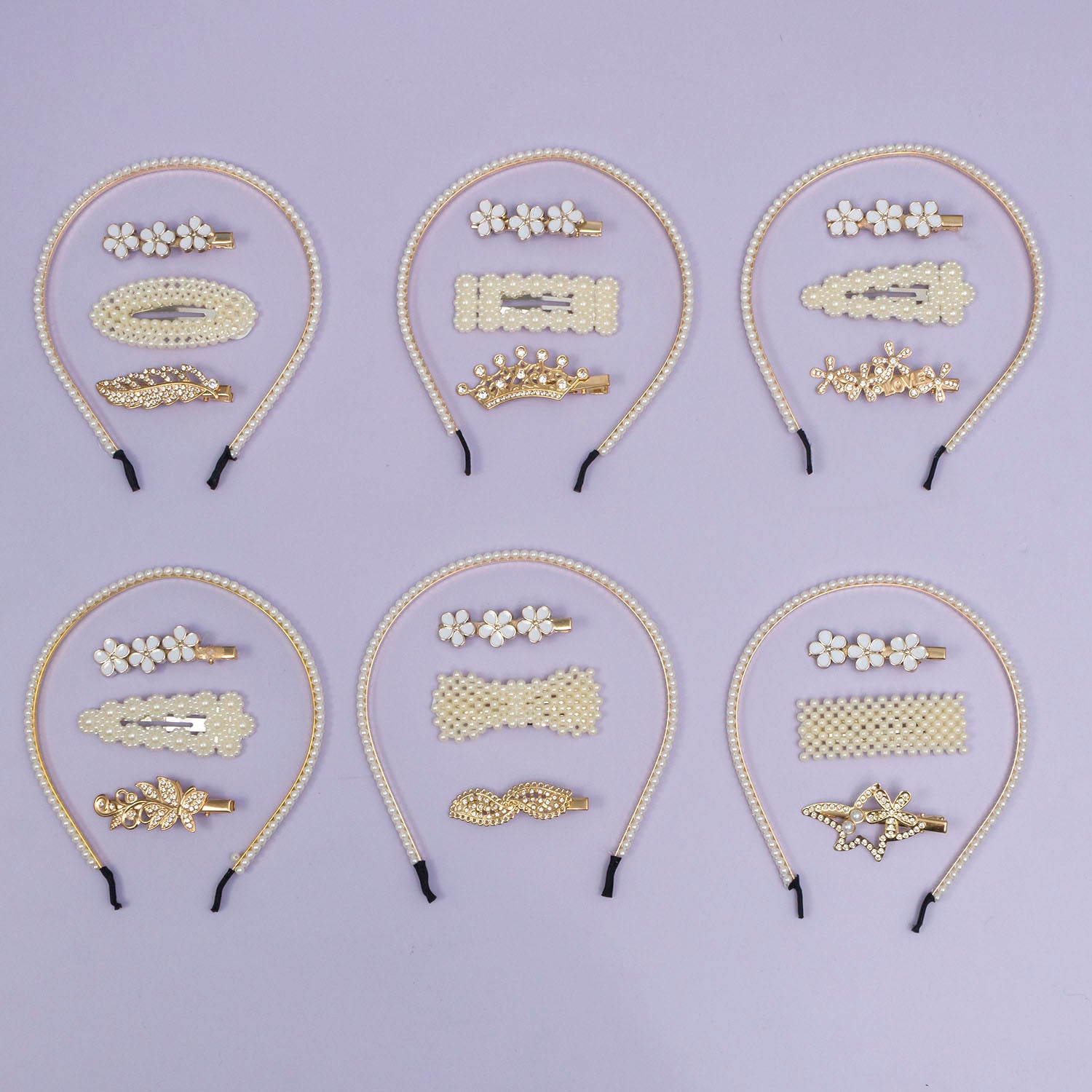 Pearl hairband + 3 Pins - UBK2893