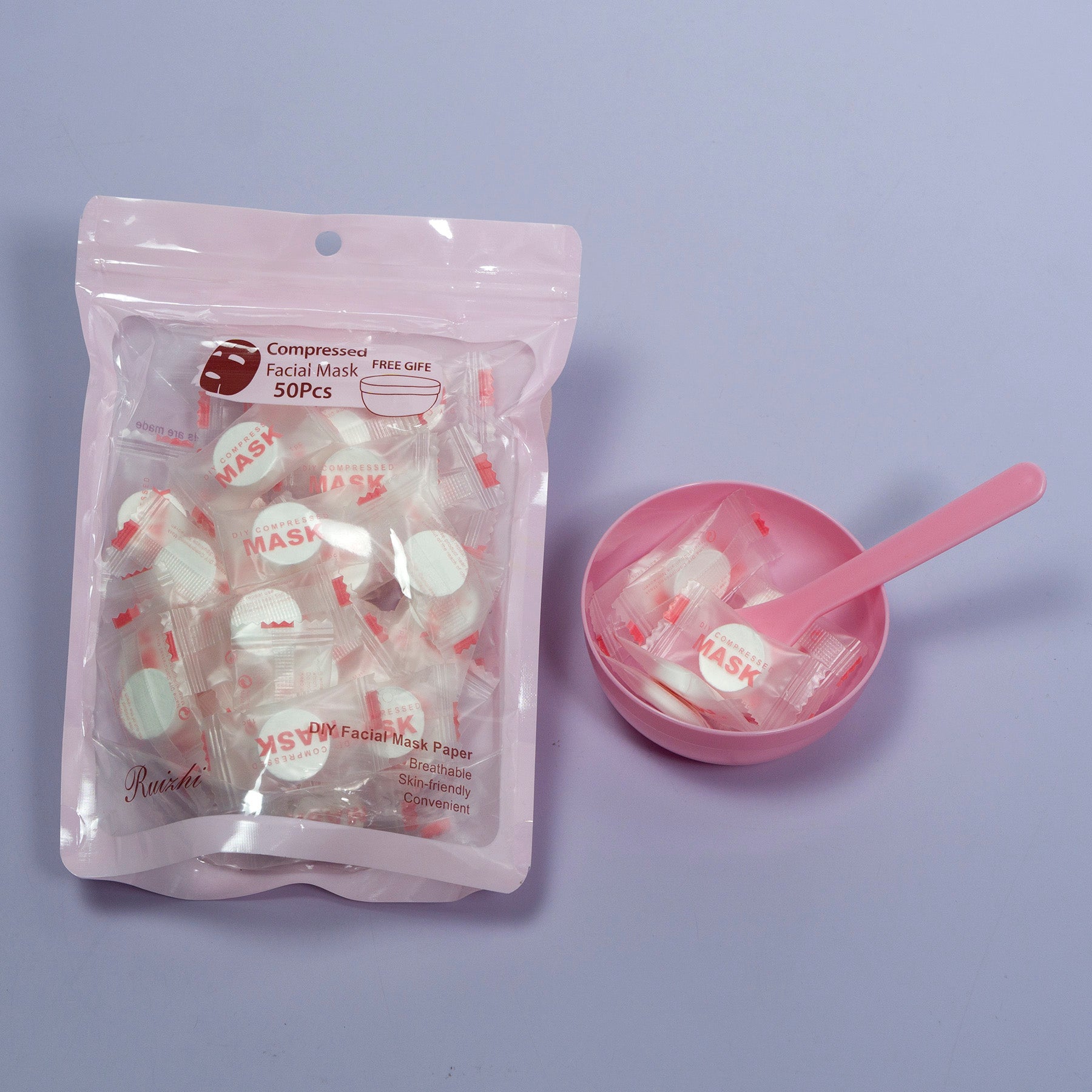 Compressed Facial Mask – 50 Pcs with Free Bowl & Spoon – UBK3138
