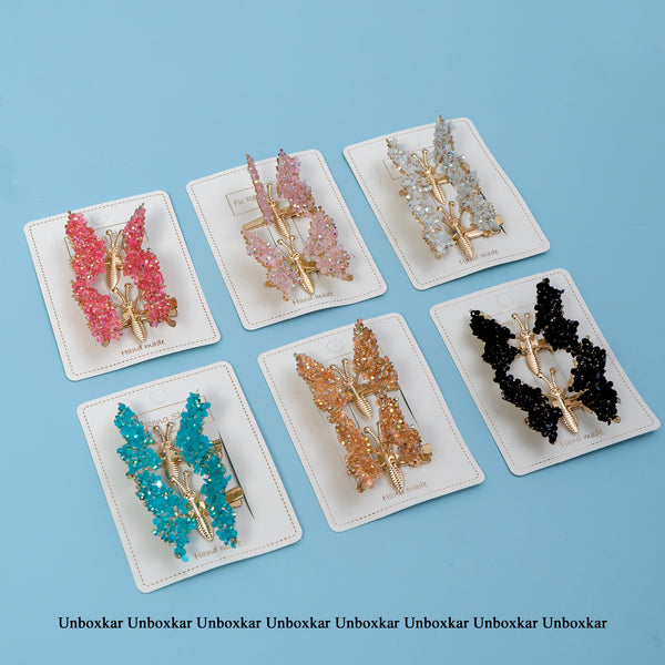 Butterfly glitter pins (Pack of 2)- UBK2148