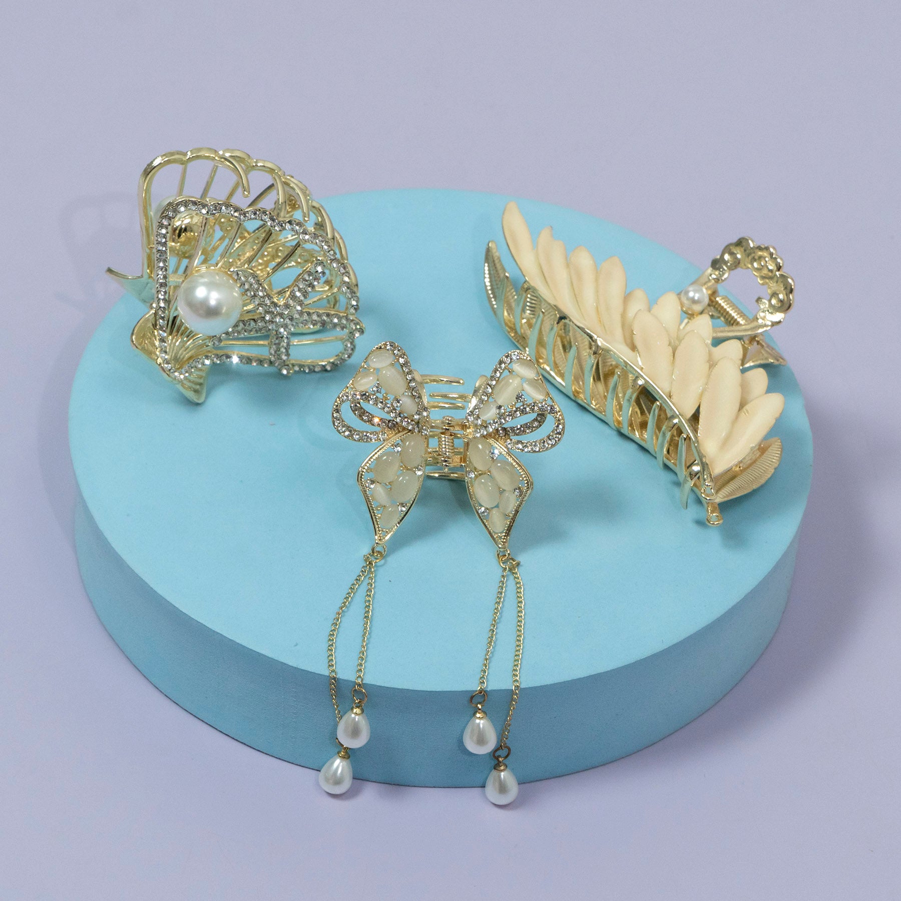 ZAYA Elegant Pearl Leaf XL Hair Claw – UBK3501