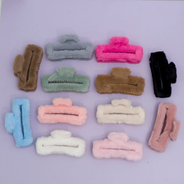 XL Korean Style Fur Hair Claw - UBK2828