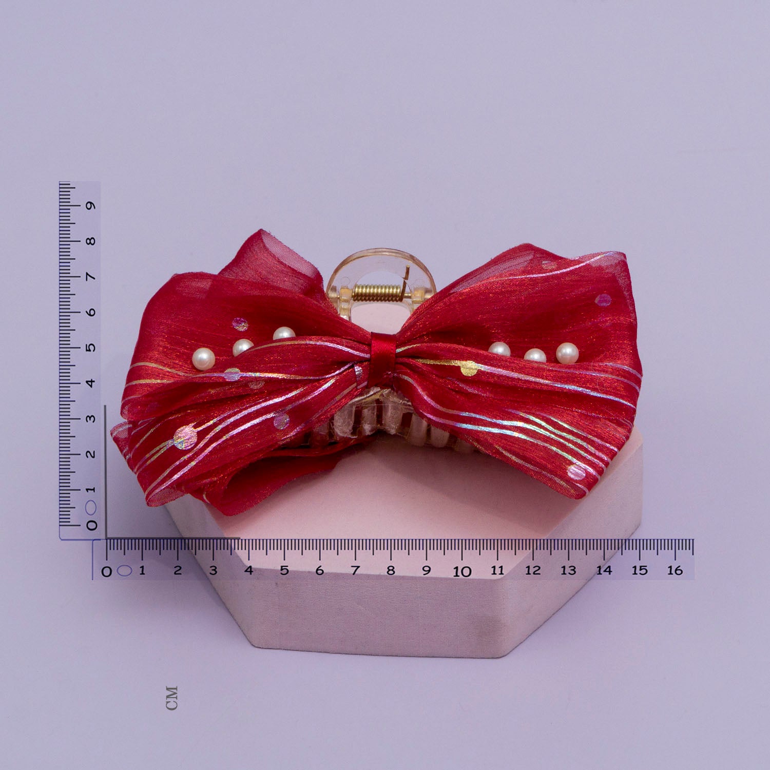 Shiny Pearl Bow Hair Claw - UBK2829