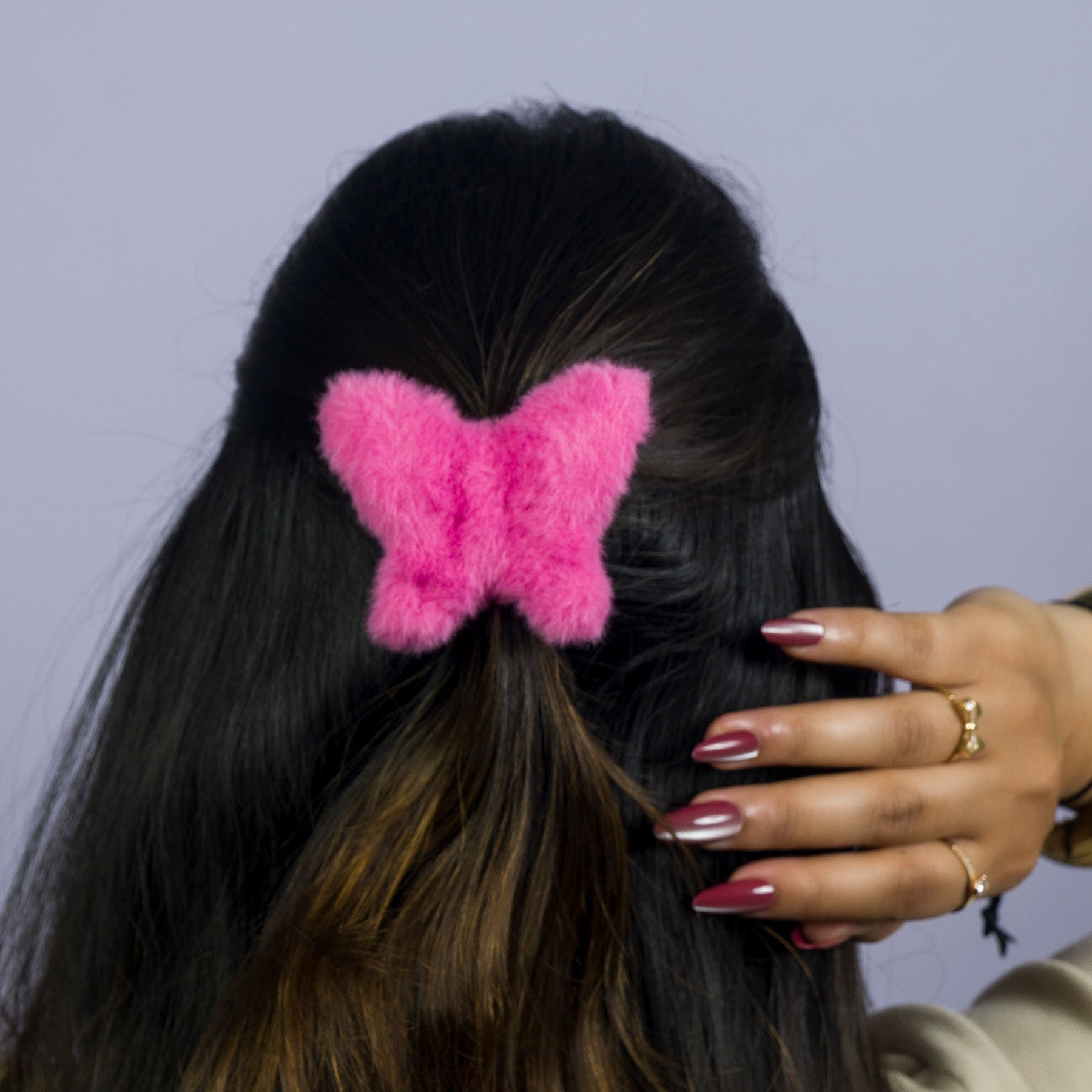 Butterfly Fur Hair Claw - UBK3063