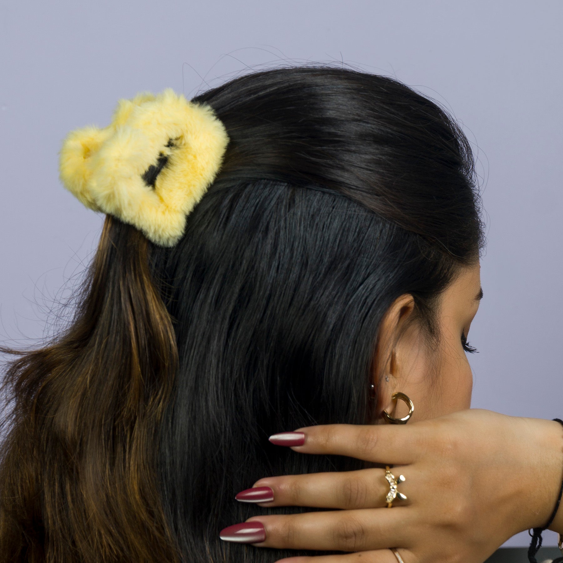 Heart Shape Fur Hair Claw - UBK3064