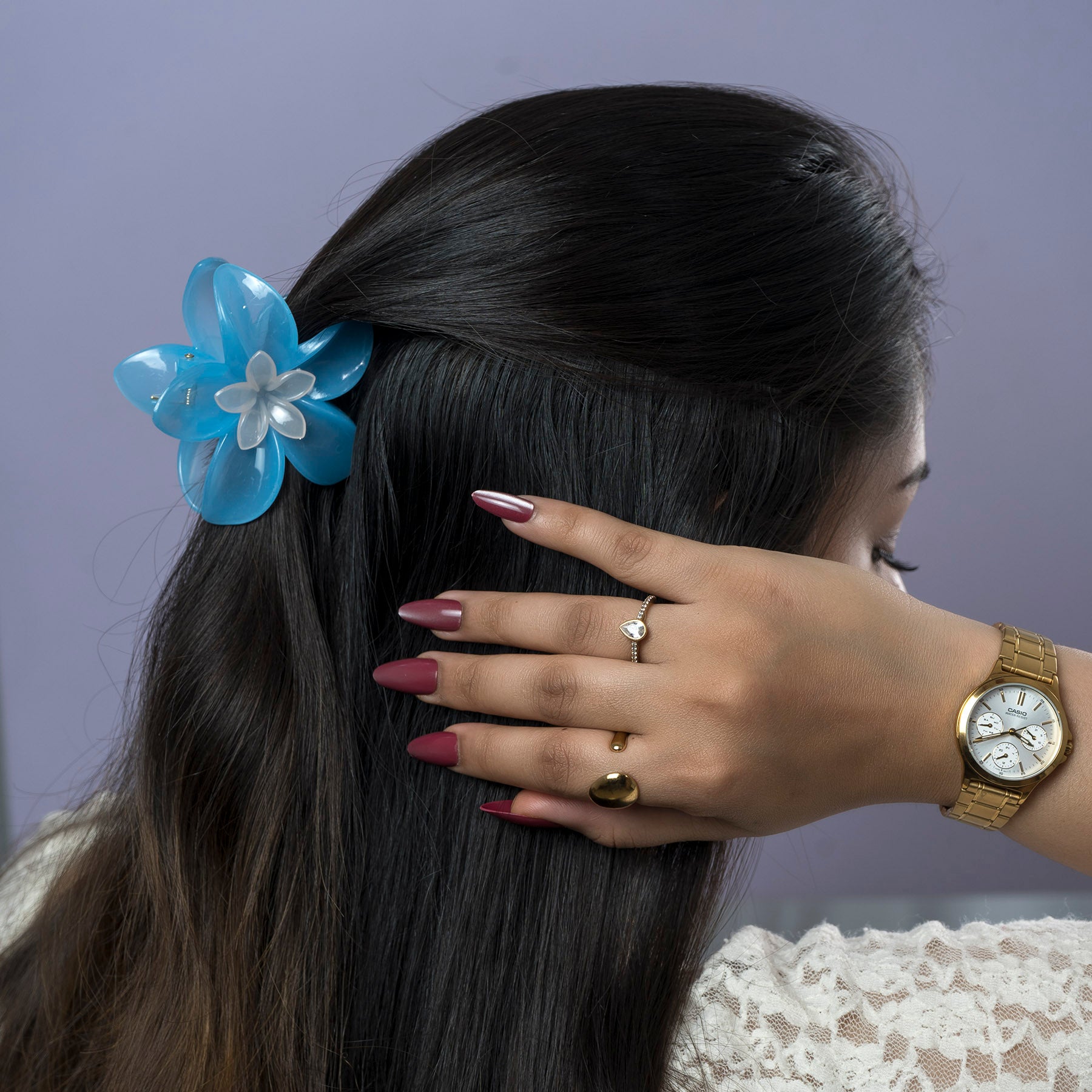 Glossy Blossom Hair Claw – UBK3731