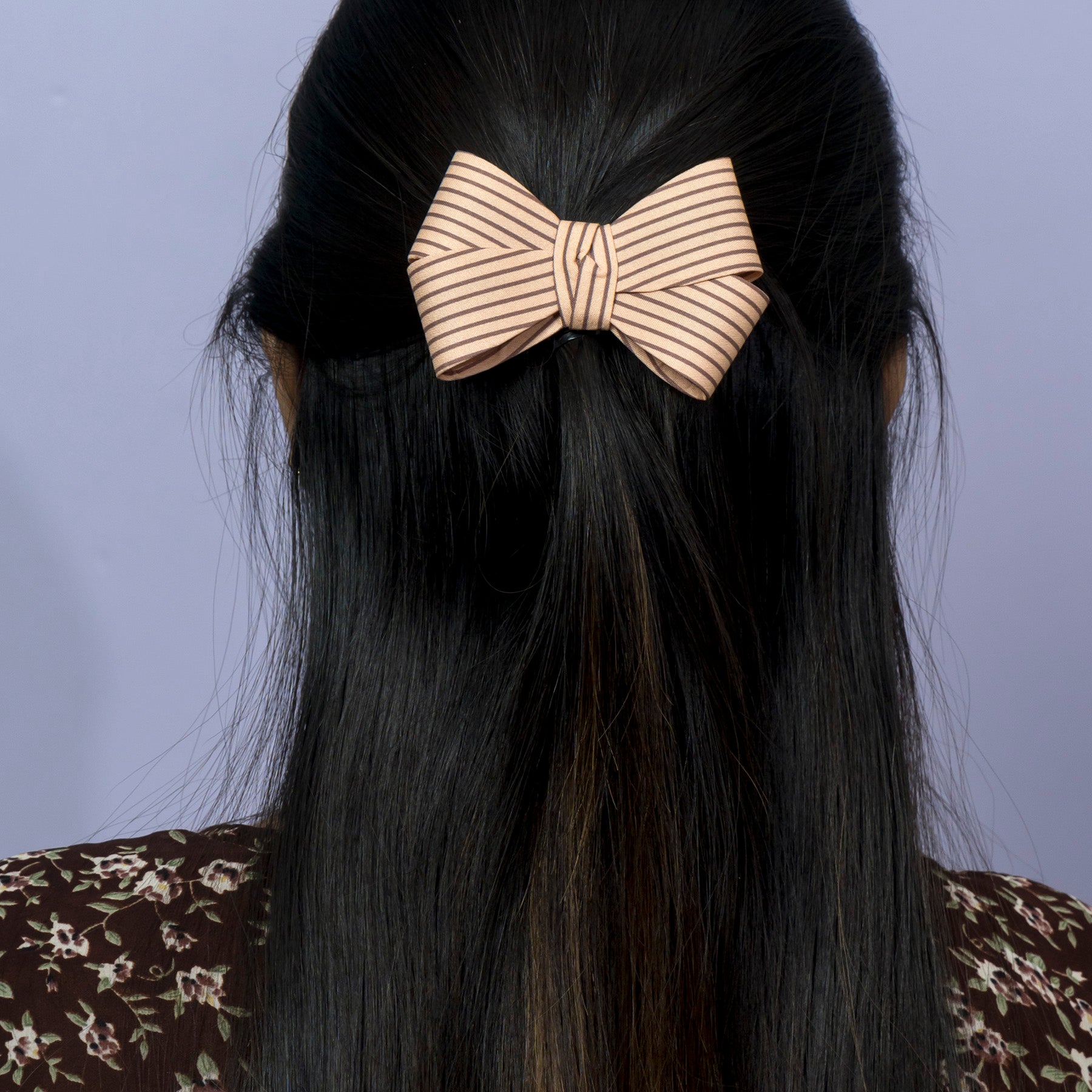 Striped Bow Hair Clip – UBK3396