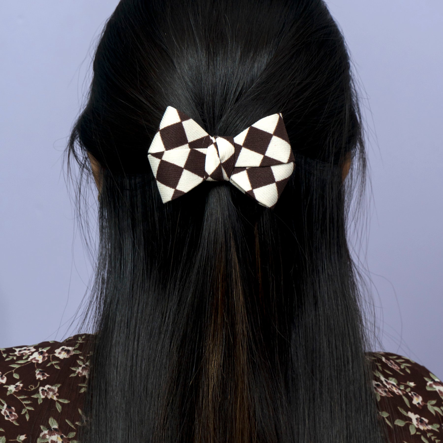 Checkered Bow Hair Clip - UBK3397