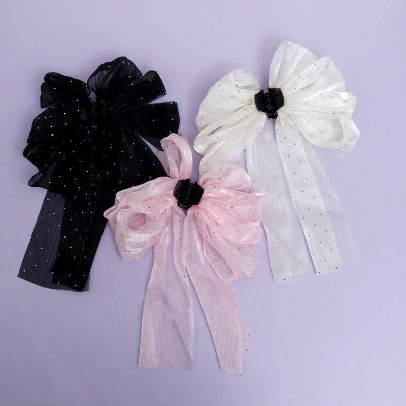 XL Shimmer Bow Hair Claw - UBK2837