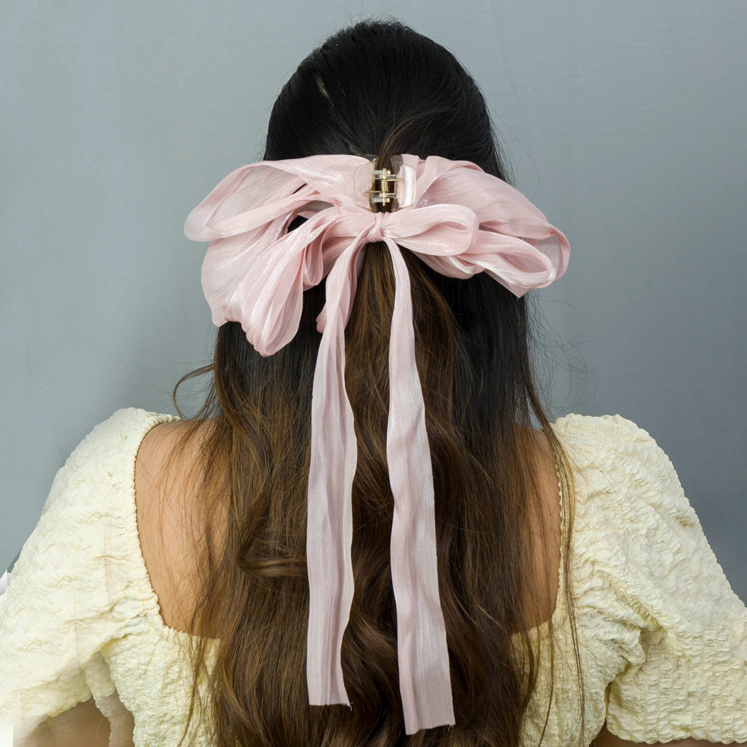 XL Shimmer Bow Hair Claw - UBK2838