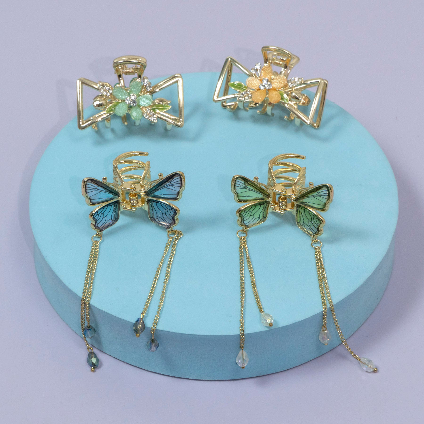 ZAYA Floral Bow Crystal Hair Claw – UBK3513