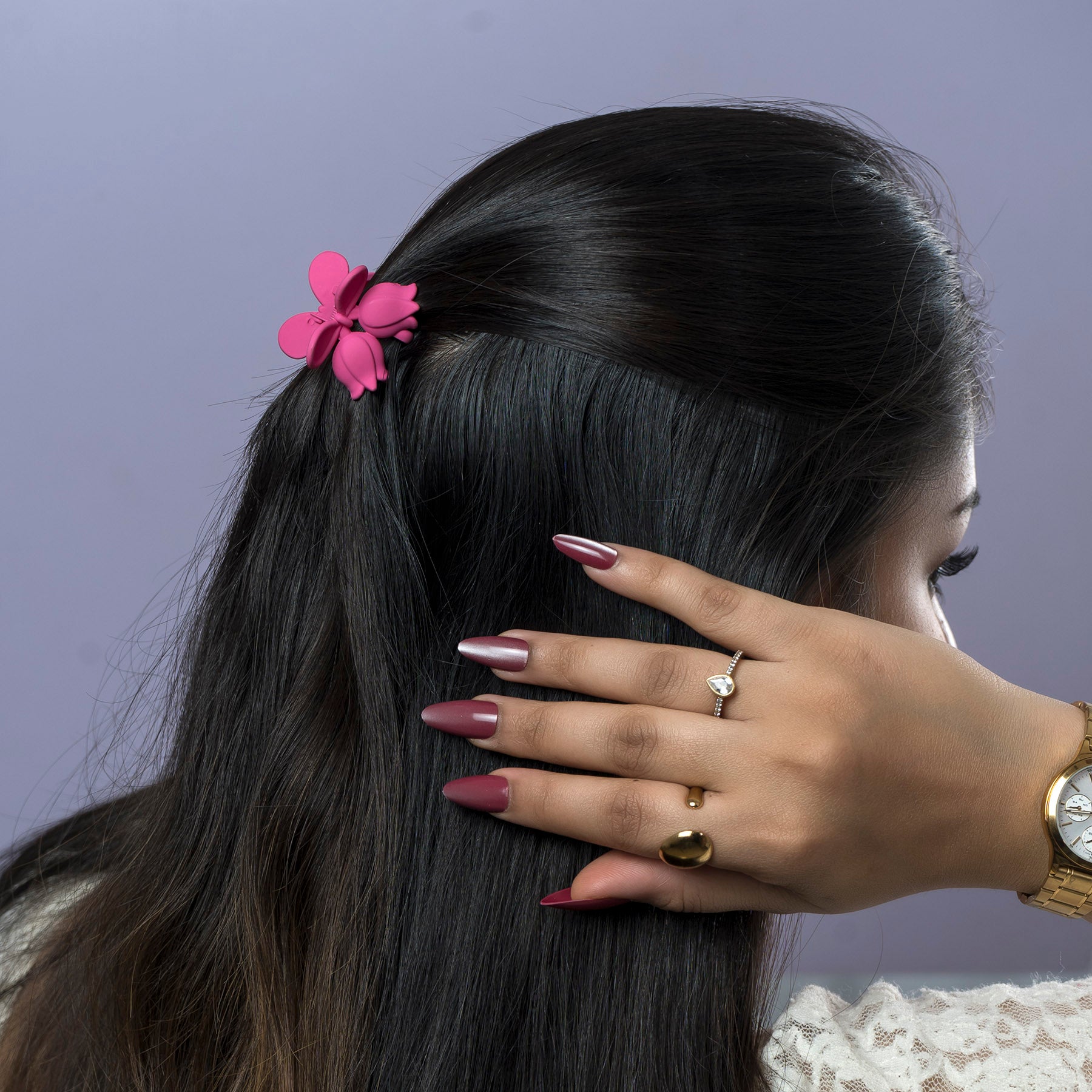 Matte Mini Floral Hair Claw (3Pcs)  – UBK3737