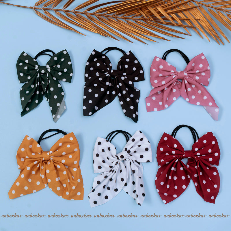 Printed Bow Hair Rubber Band - UBK1719