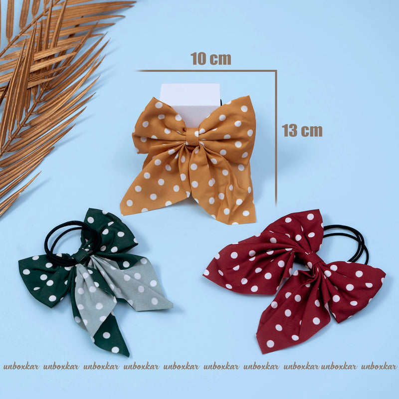 Printed Bow Hair Rubber Band - UBK1719