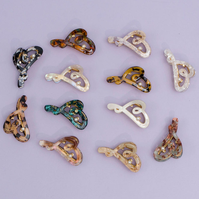 Marble Finish metal hair claw  - UBK2844