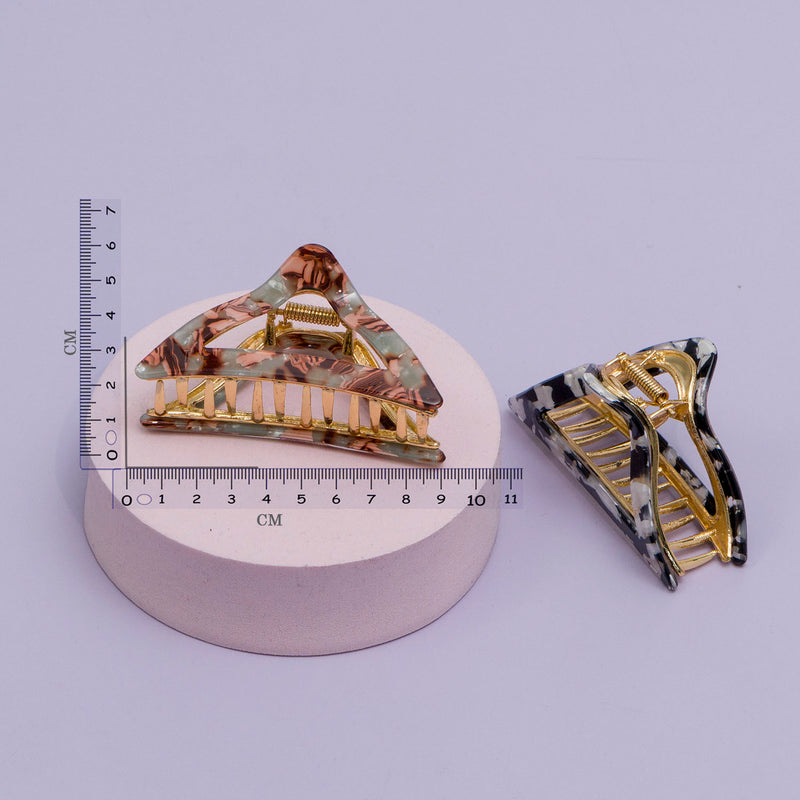 Marble Finish metal hair claw  - UBK2848