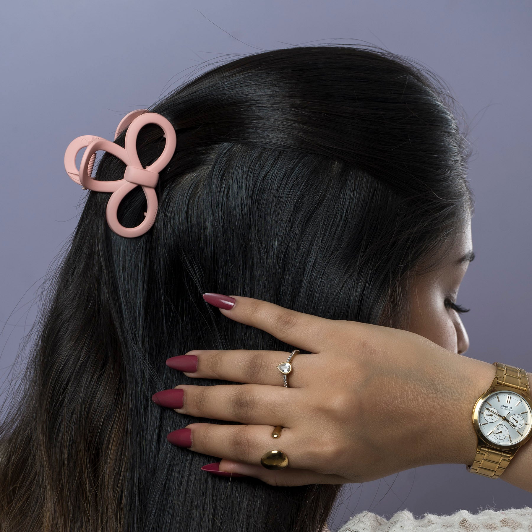 Matte Bow Loop Hair Claw – UBK3744