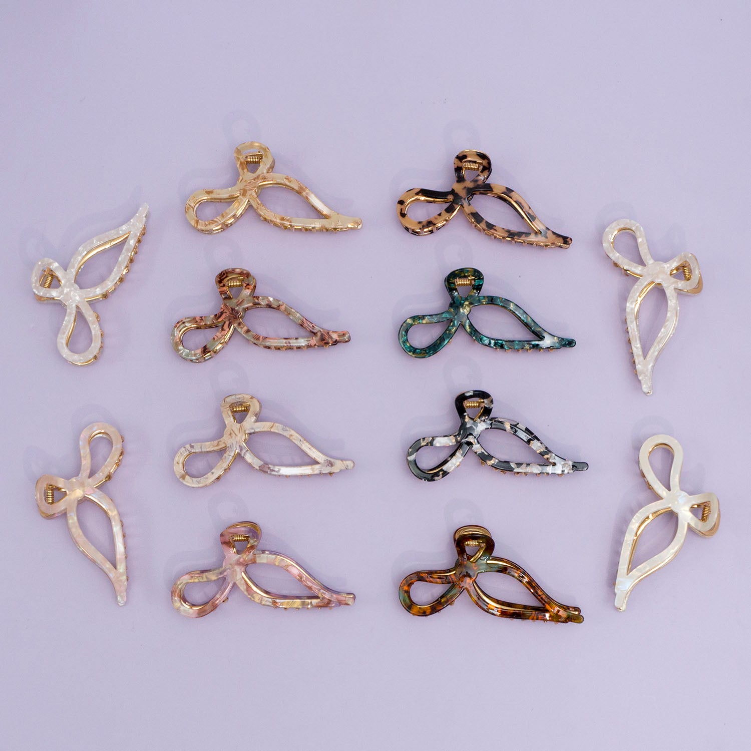 Marble Finish metal hair claw  - UBK2849
