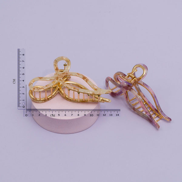 Marble Finish metal hair claw  - UBK2849