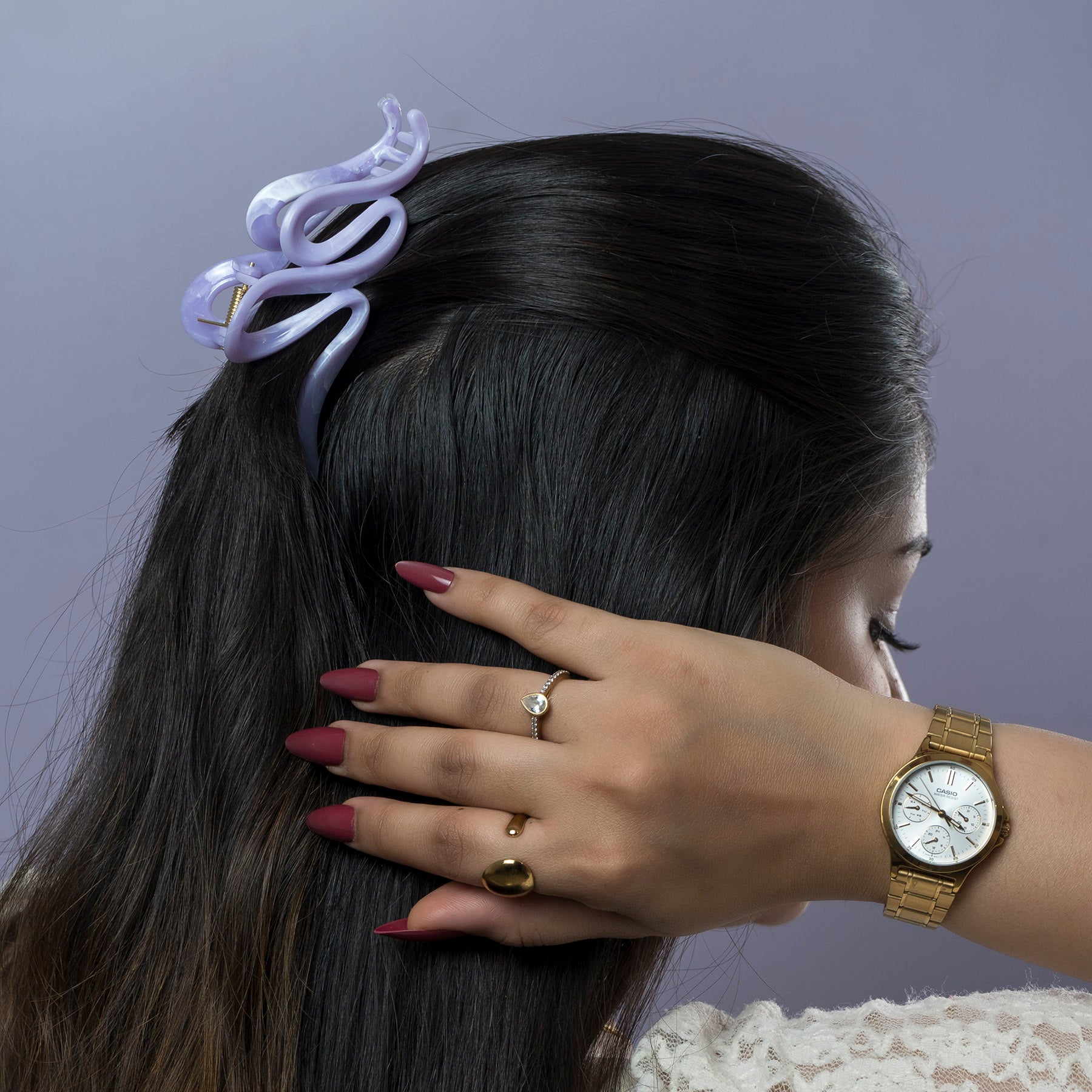 Glossy Marble Wave Hair Claw – UBK3745