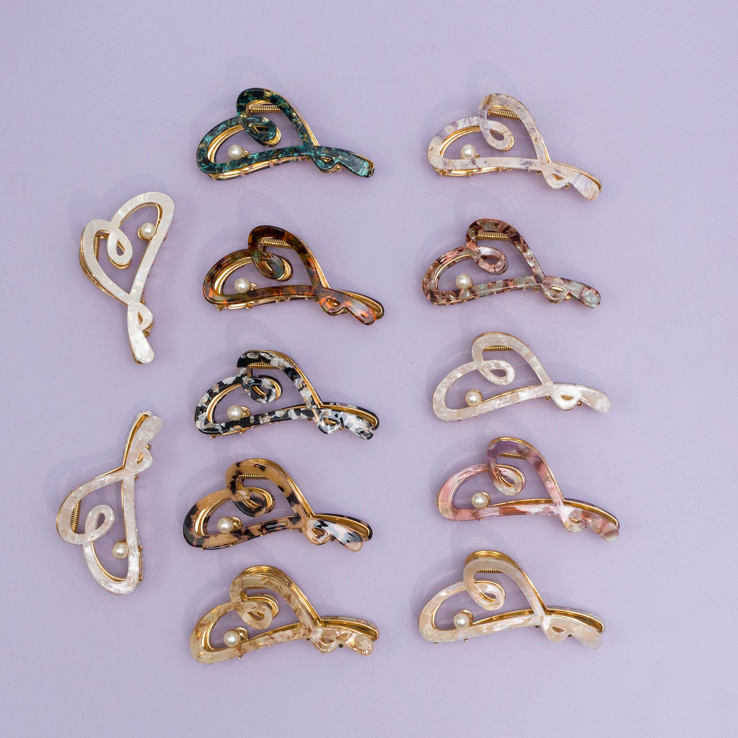 Marble Finish metal hair claw  - UBK2850