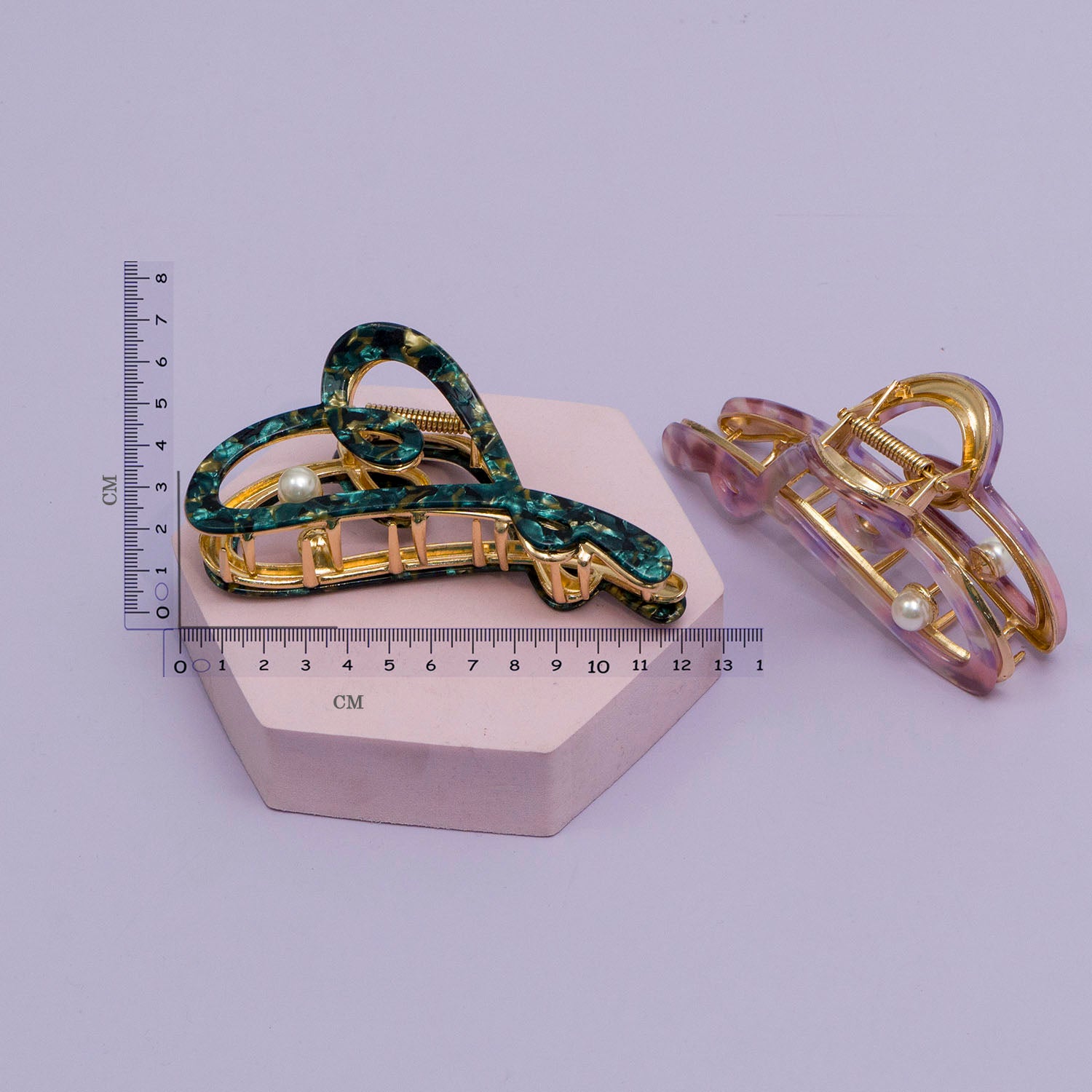 Marble Finish metal hair claw  - UBK2850
