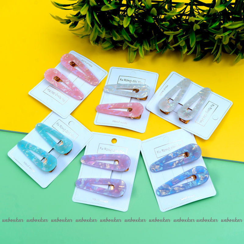 Marble hair pins ( Pack of 2 )  - UBK1729