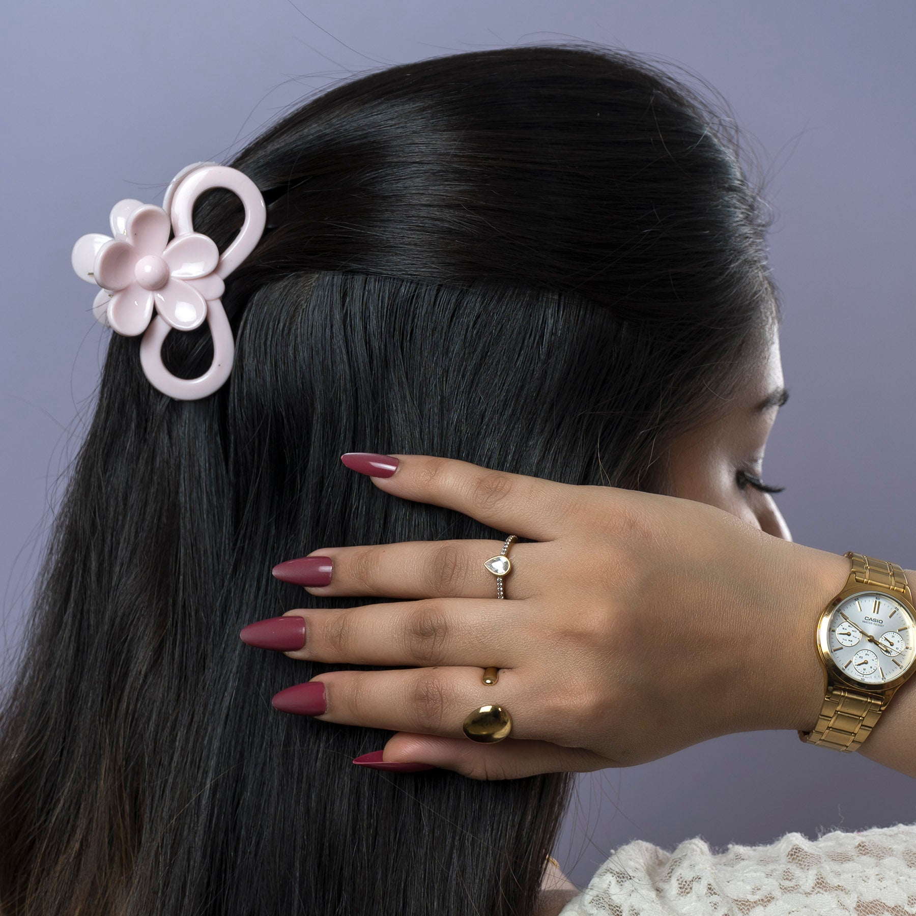 Glossy Floral Infinity Hair Claw – UBK3748