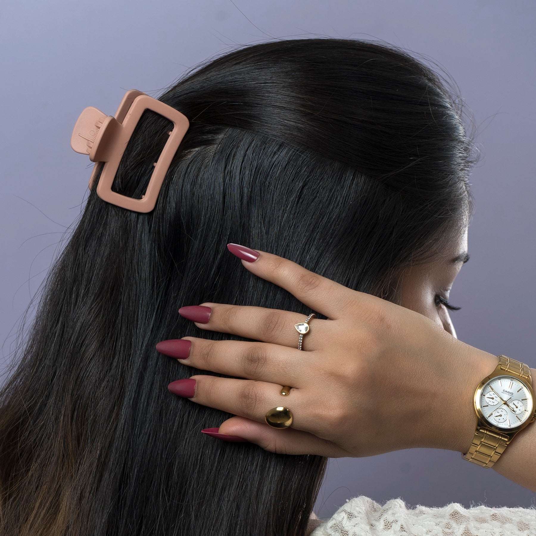 Matte Rectangle Hair Claw – UBK3749