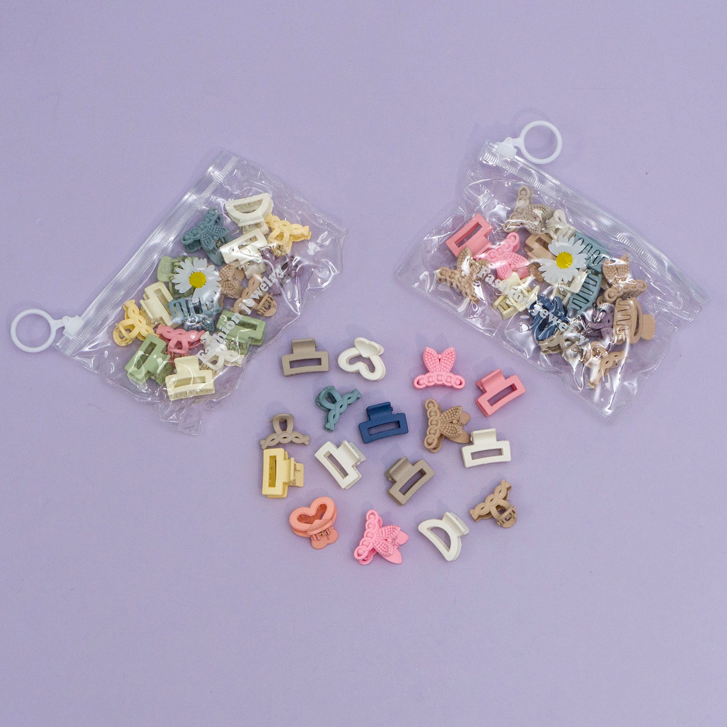 Mini matte hair claw zipper (Pack of 15) - UBK2853