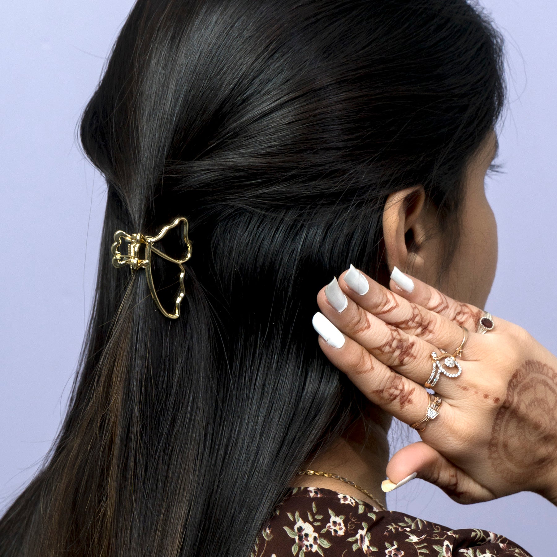 Butterfly Outline Metal Hair Claw – UBK3415