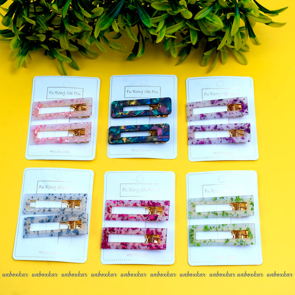 Marble hair pins ( Pack of 2 )  - UBK1731