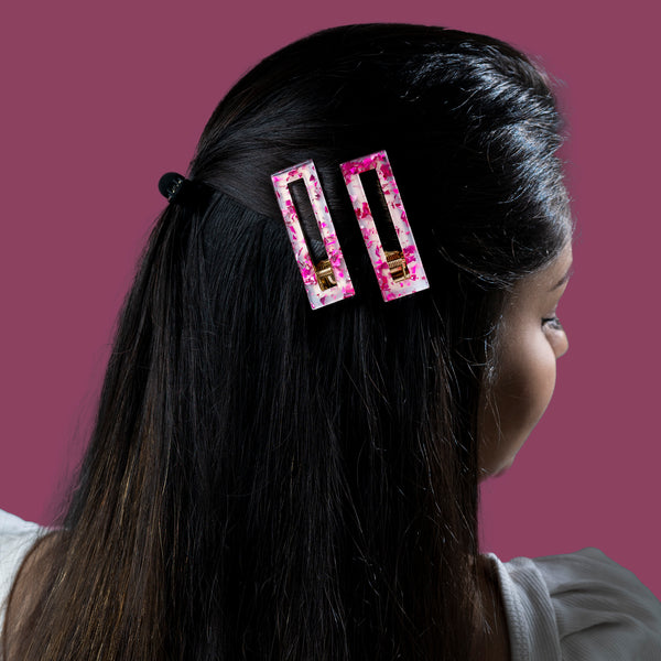 Marble hair pins ( Pack of 2 )  - UBK1731