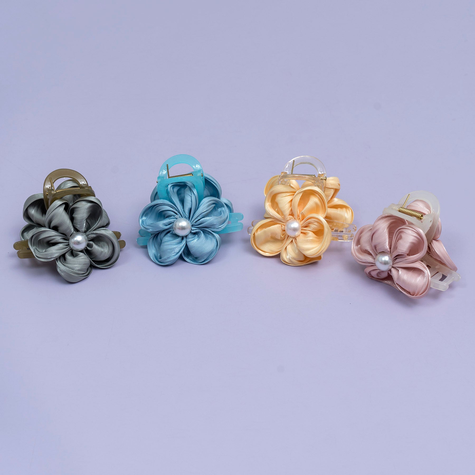 Satin Pearl Floral Hair Claw – UBK3758