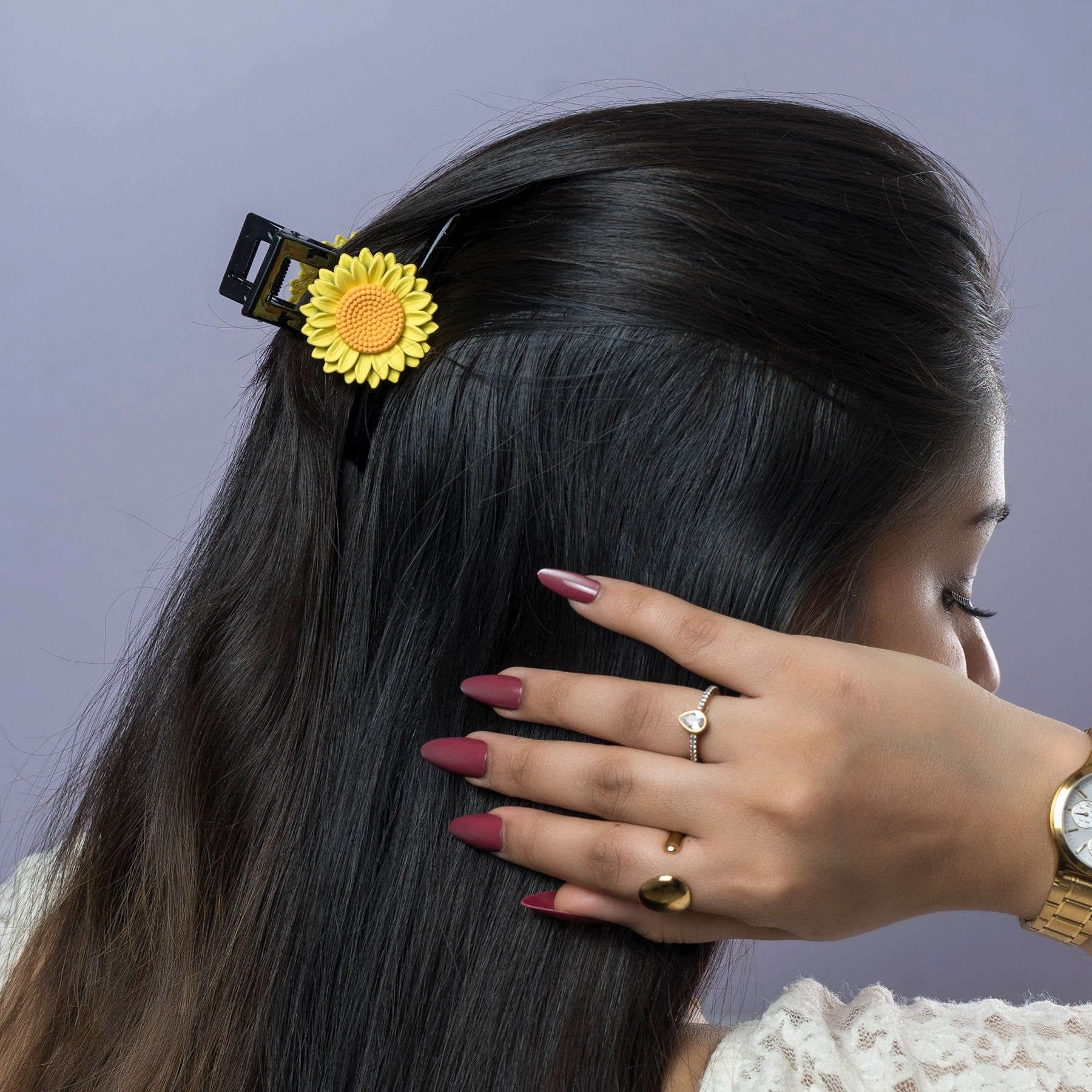 Sunflower Accent Hair Claw – UBK3760