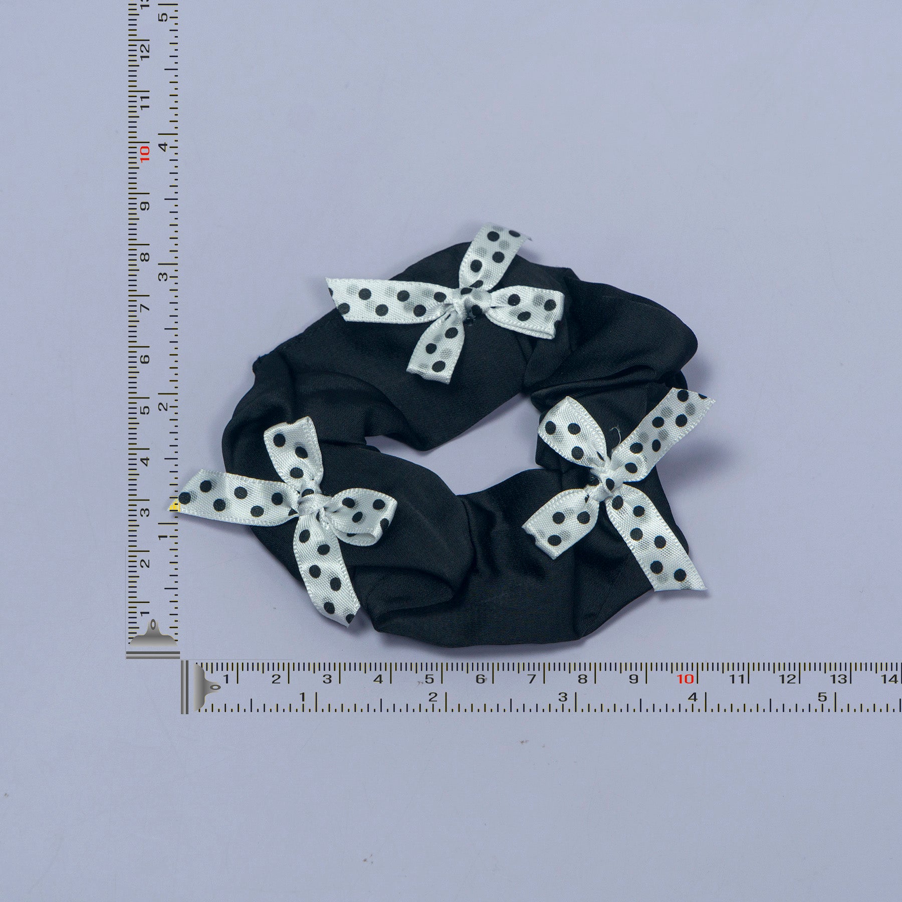 Satin Hair Scrunchie with Polka Dot Bows – UBK3104