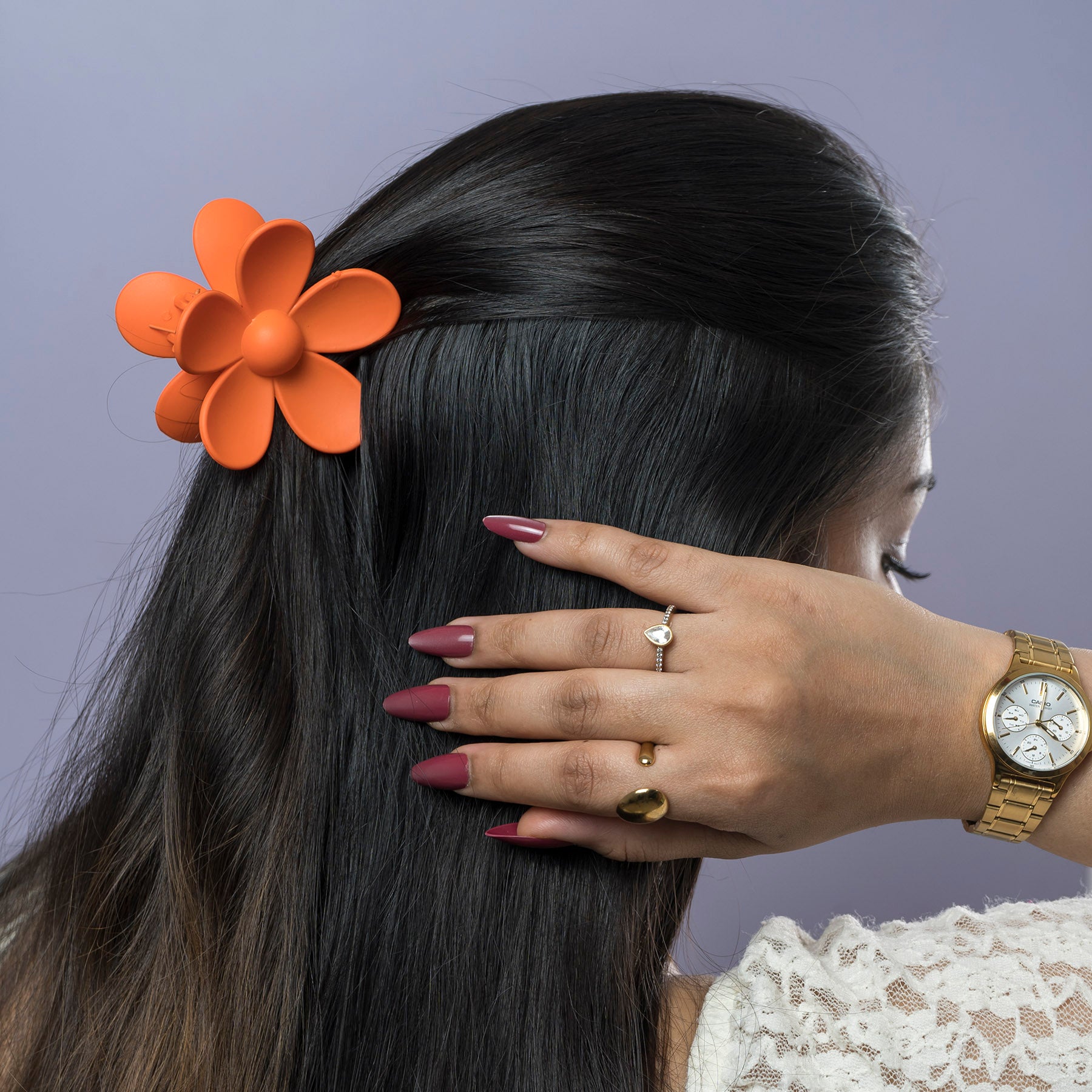 Matte Daisy Flower Hair Claw – UBK3771