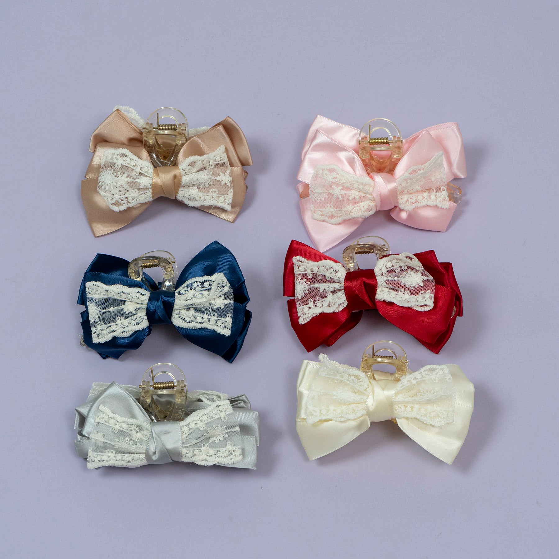 Lace Satin Bow Hair Claw Clip – UBK3550