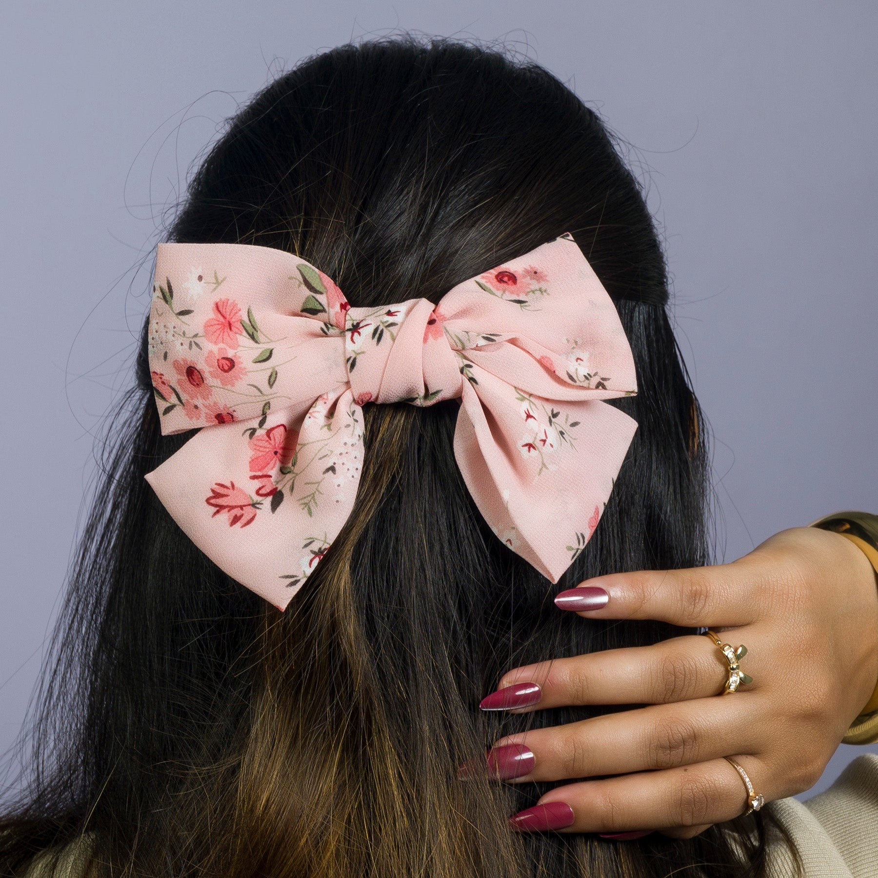 Floral Print Fabric Bow Hair Clip – UBK3111
