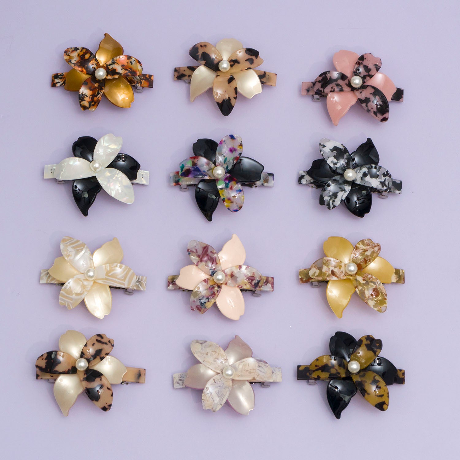 Marble Finish barrettes - UBK2879