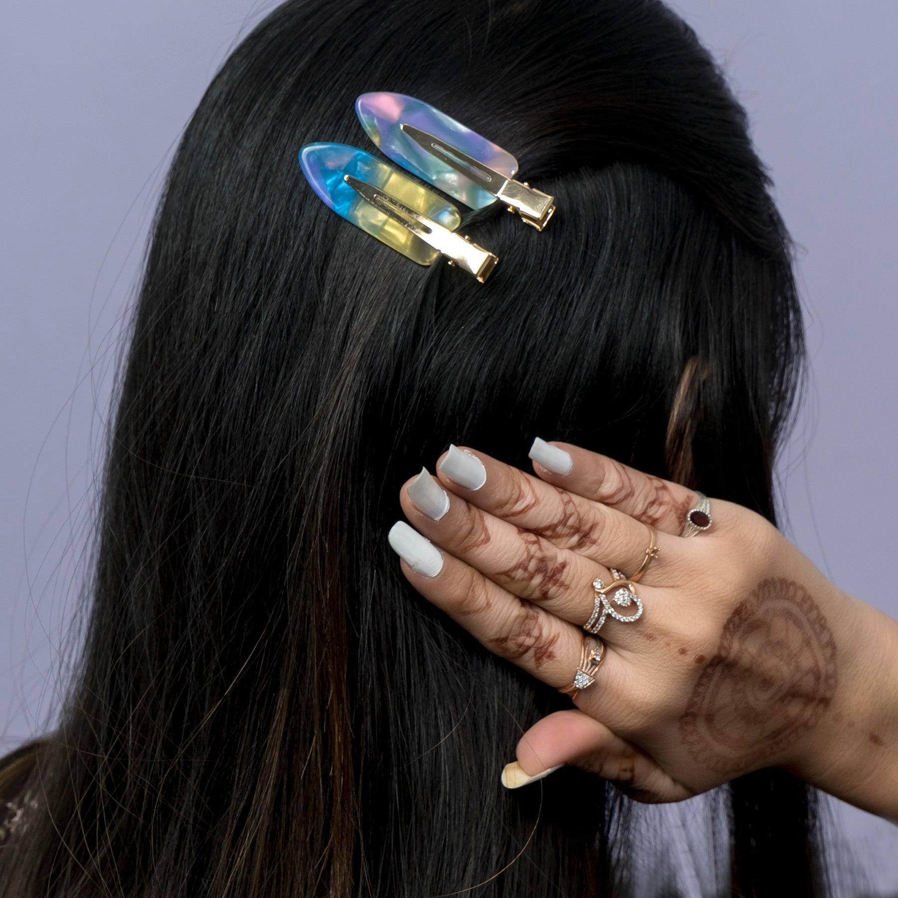 Classic Marble Gloss Hair Clips – UBK3444