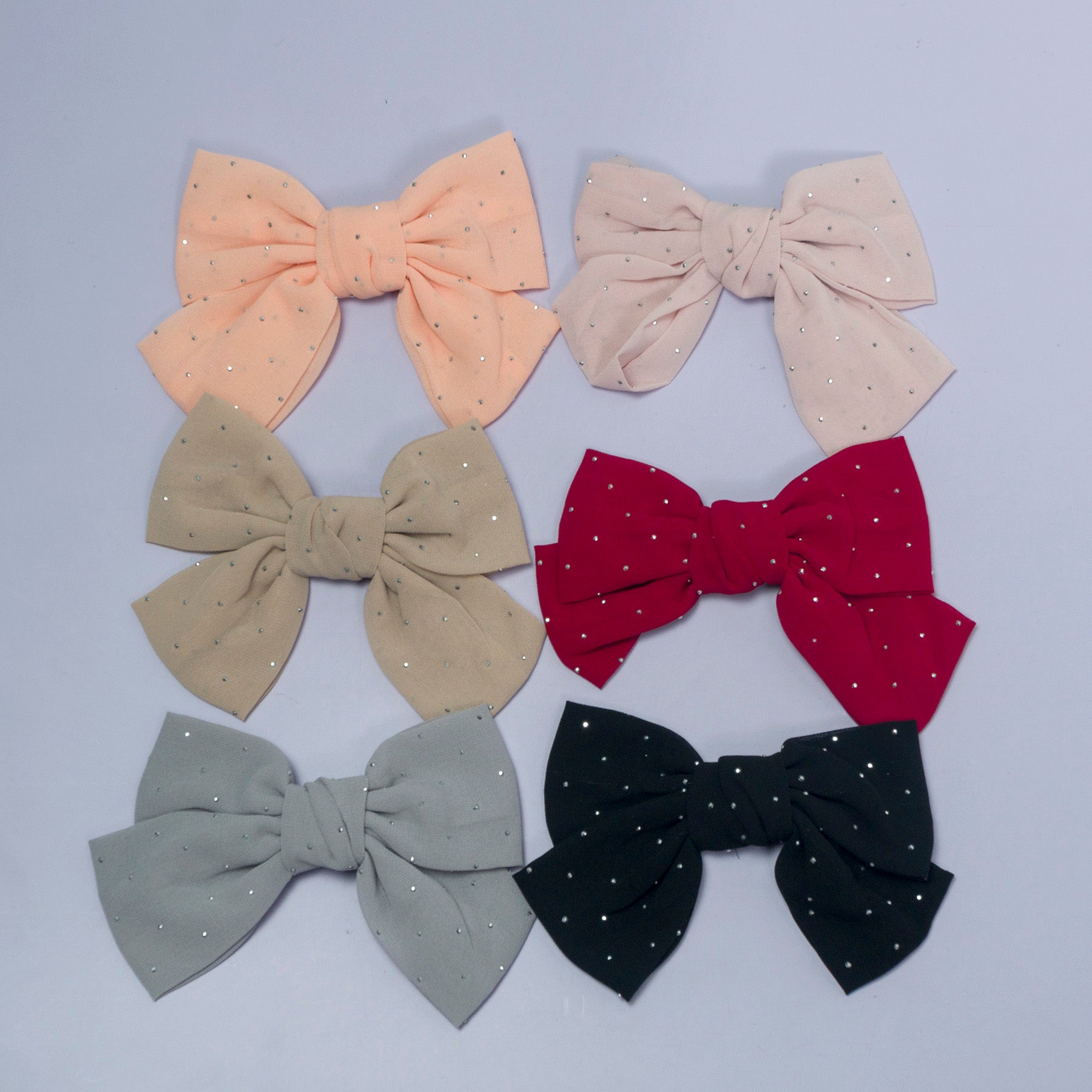 Studded Fabric Bow Hair Clip – UBK3113