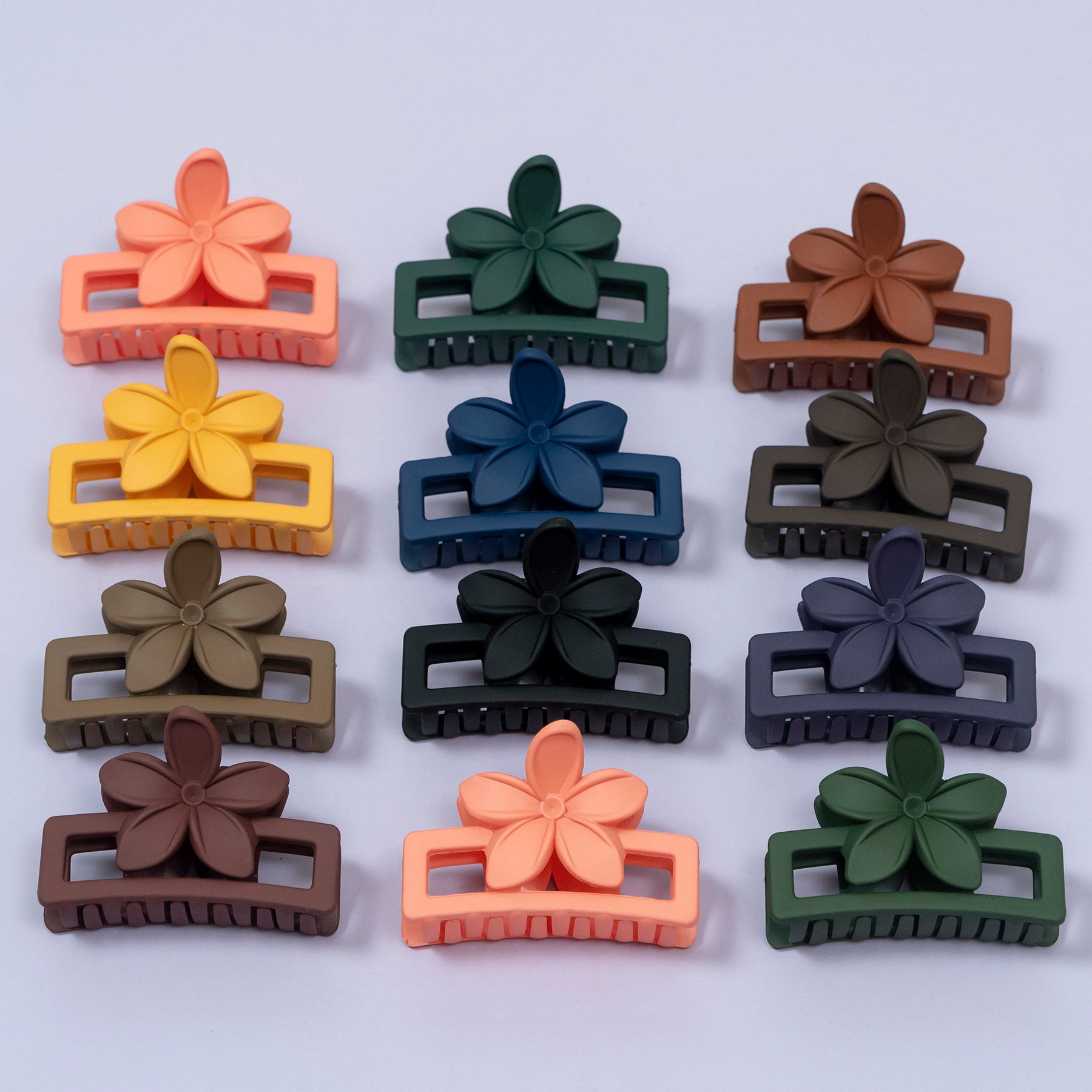 Floral Matte Finish Hair Claw Clip (3Pcs) – UBK3561