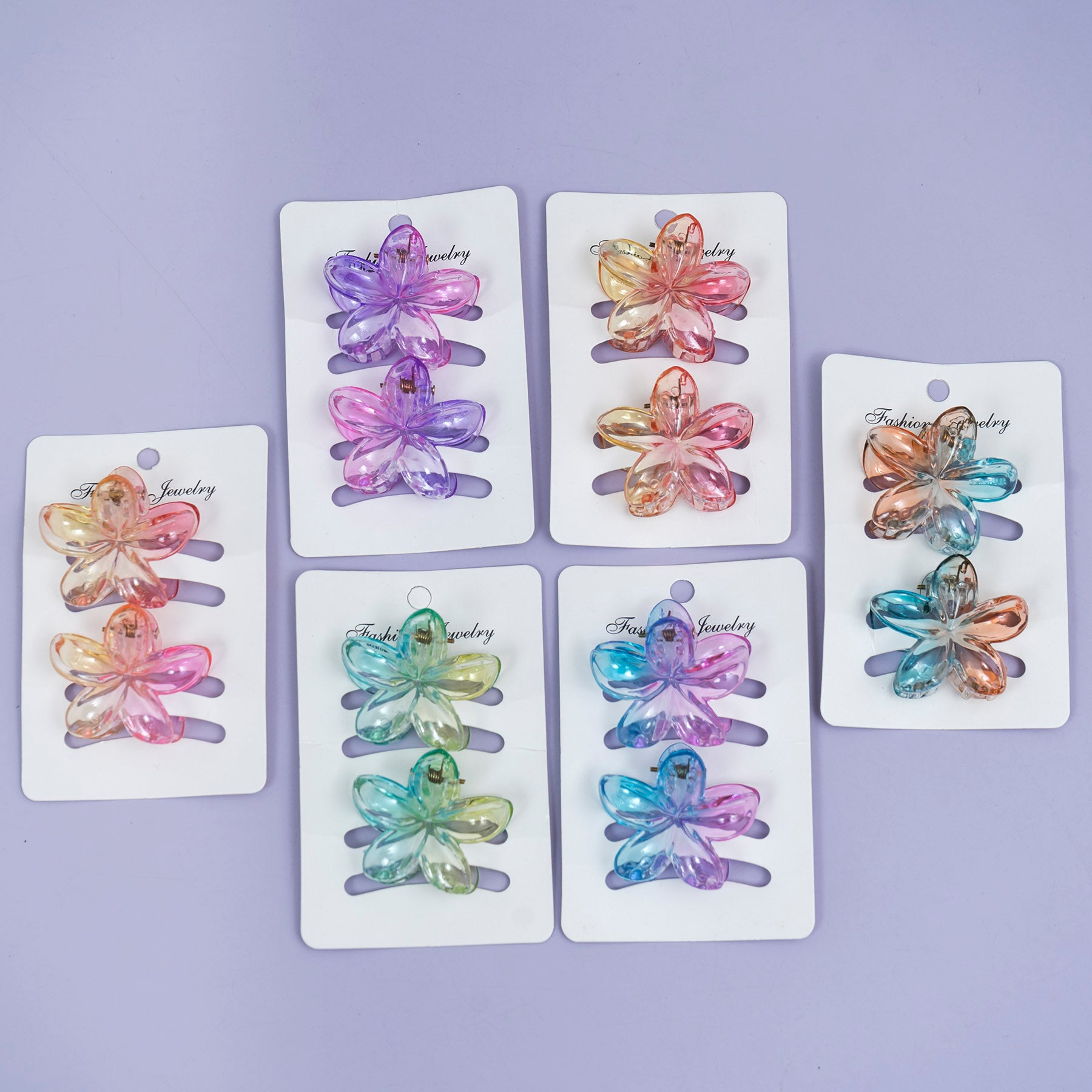 Gradient Glossy Flower Hair Claw (Set of 2) – UBK3784