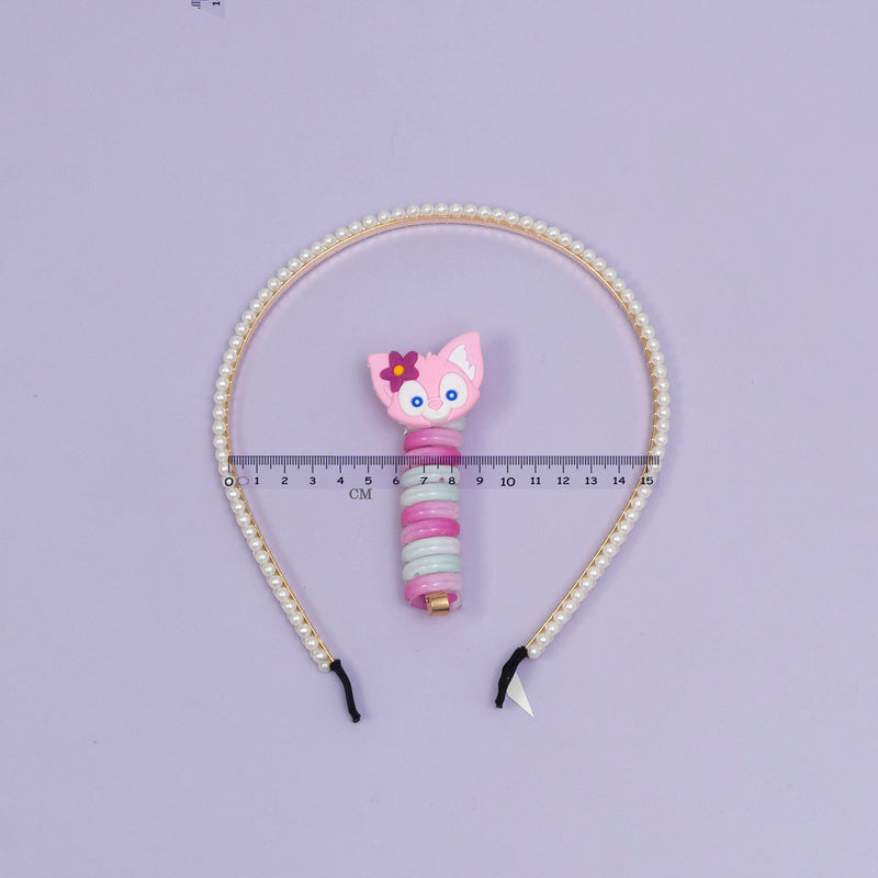 Pearl hairband with spiral hair tie - UBK2892