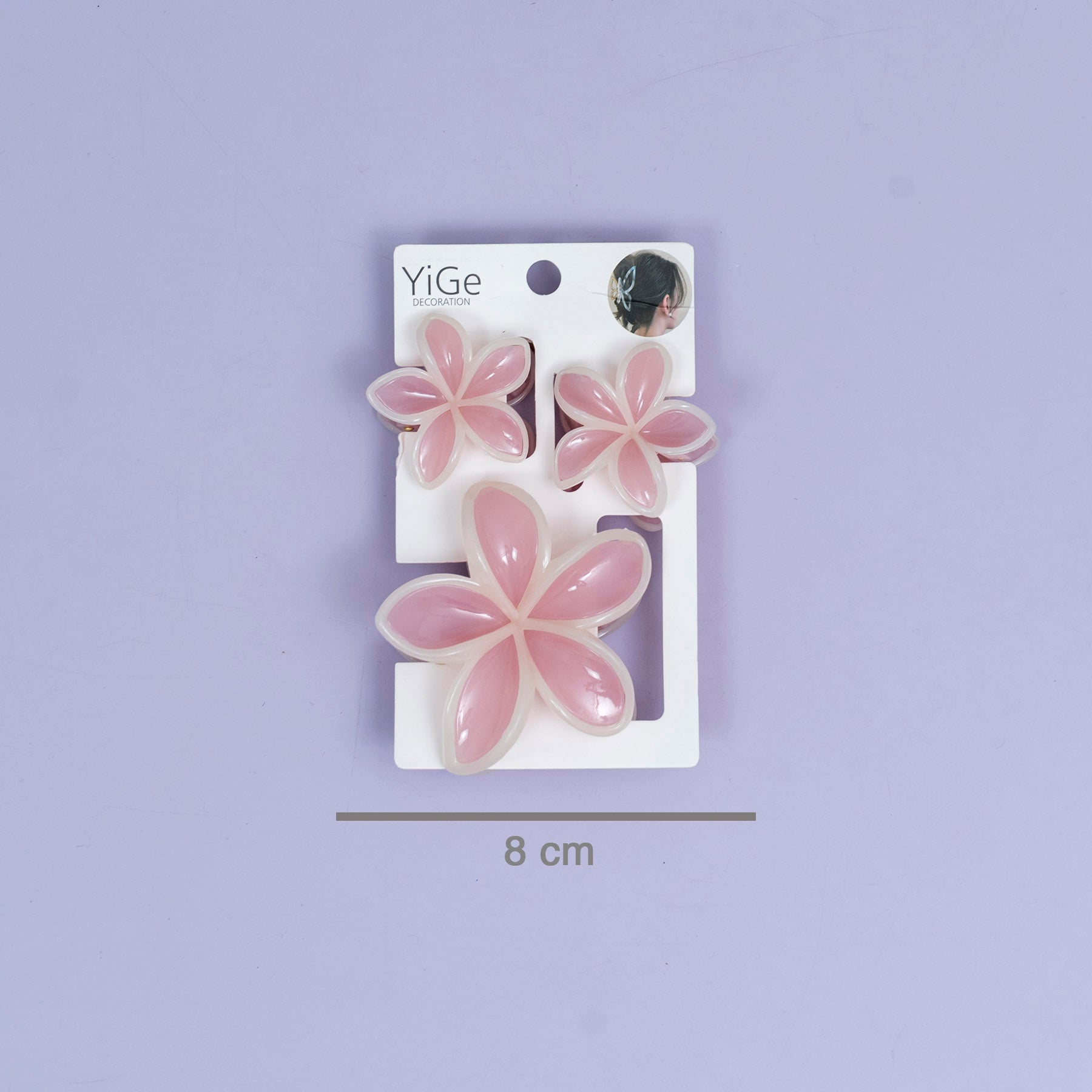 Glossy Dual-Tone Flower Hair Claw Set – UBK3789