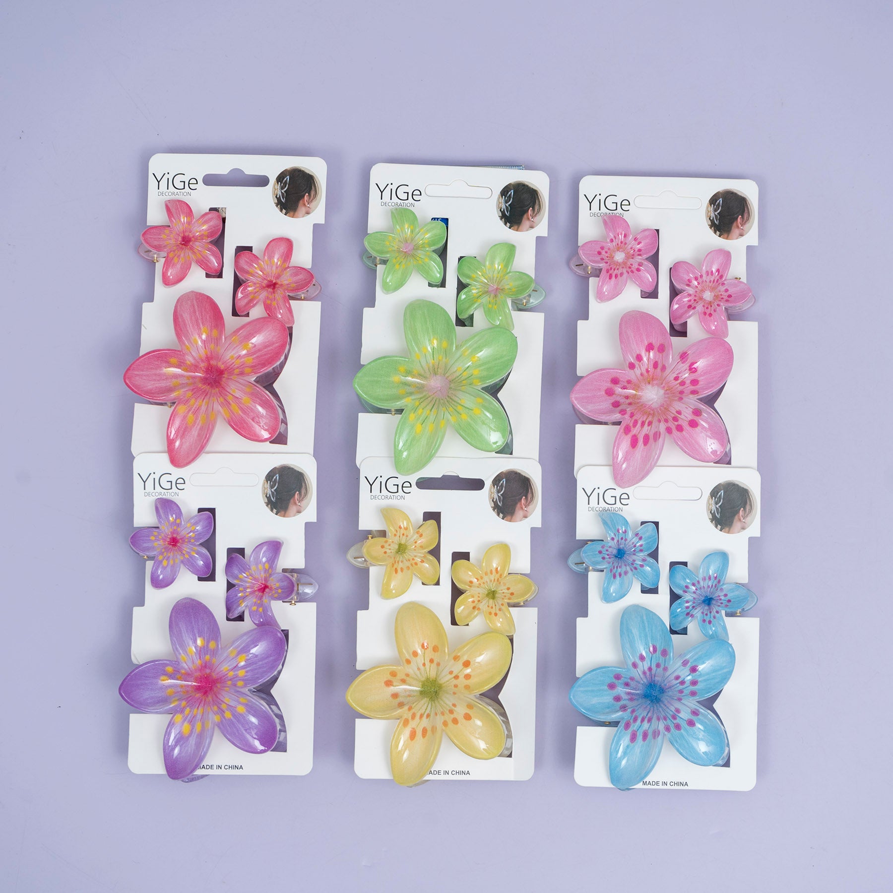 Handpainted Floral Hair Claw Set – UBK3790