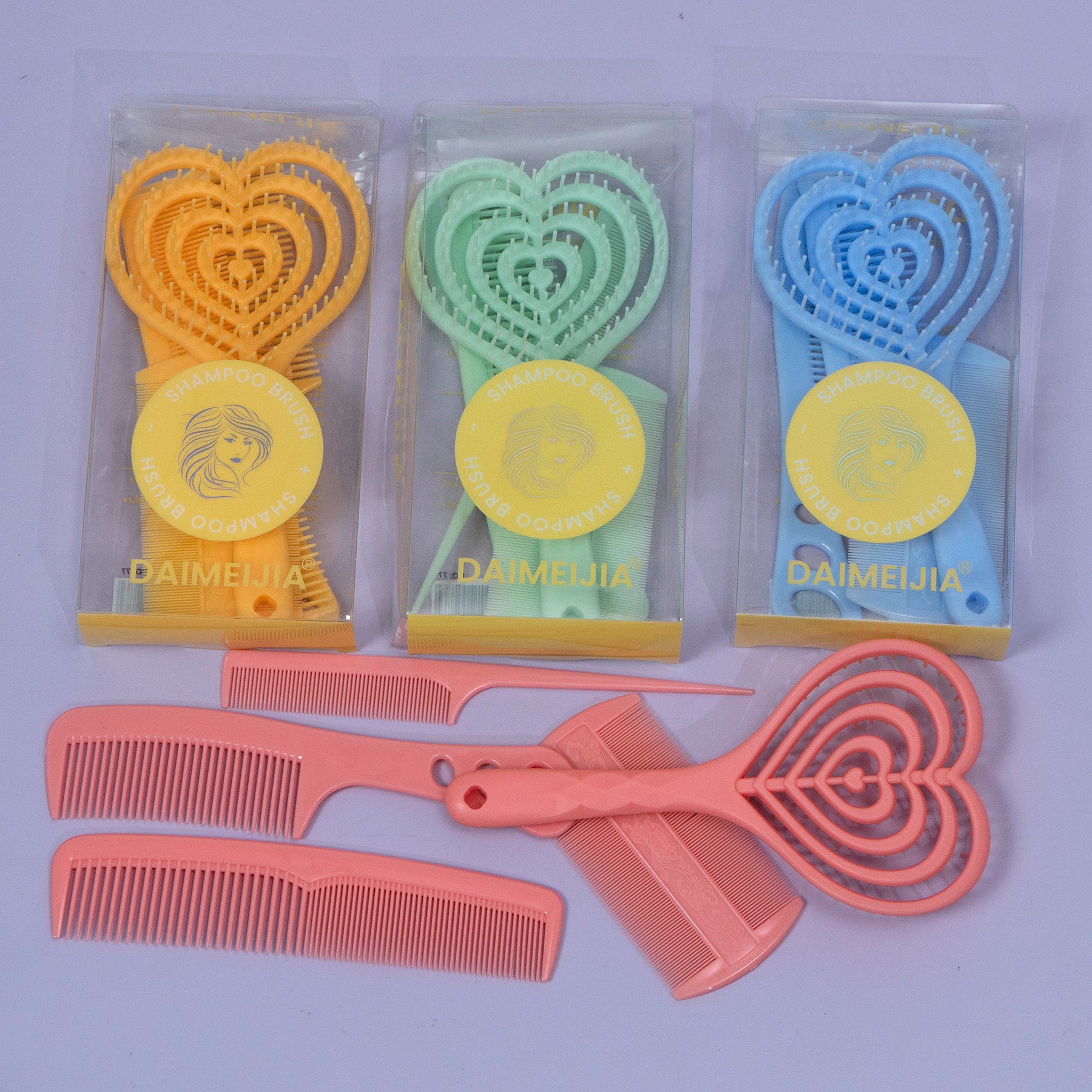Heart Shampoo Brush + 5-in-1 Comb Set – UBK3454