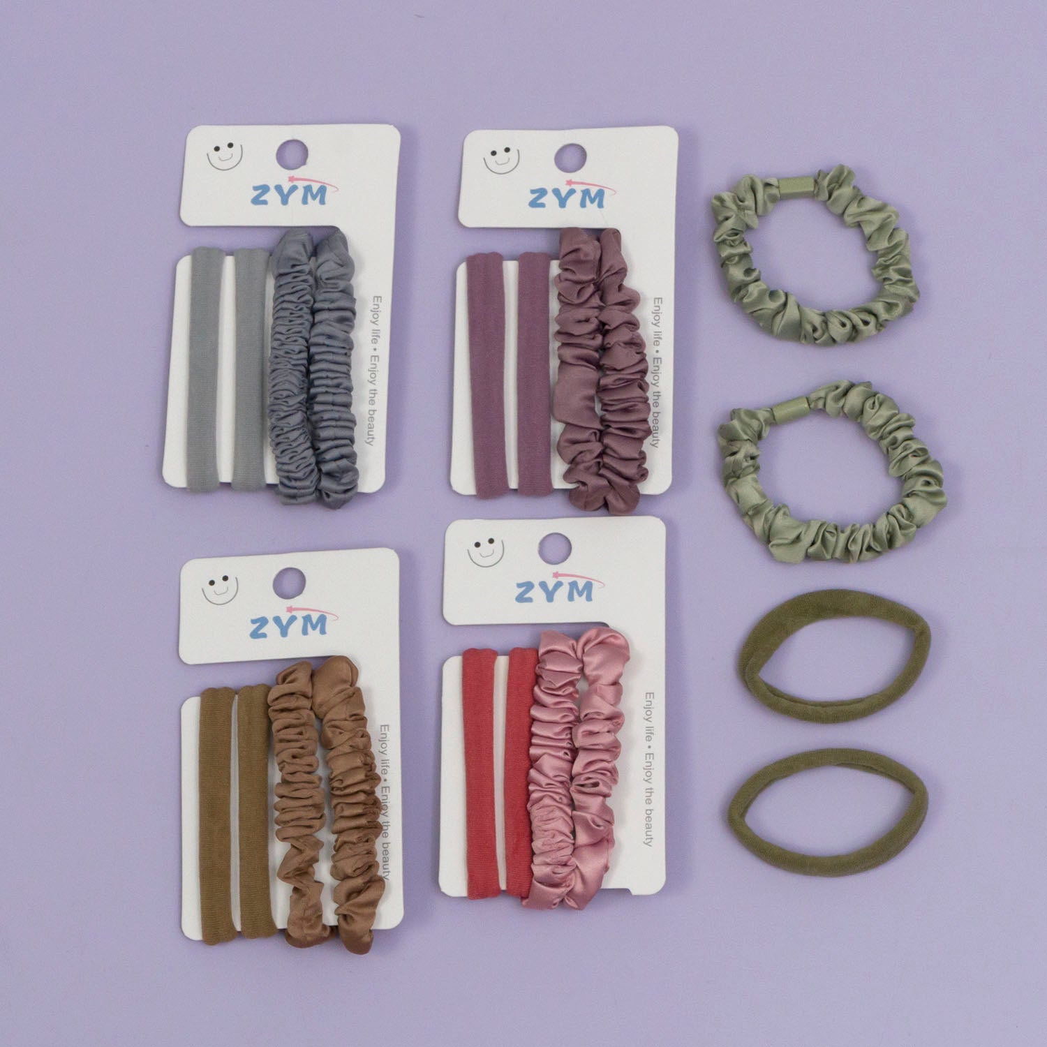 Slim hair scrunchies (Set of 4)  - UBK2895